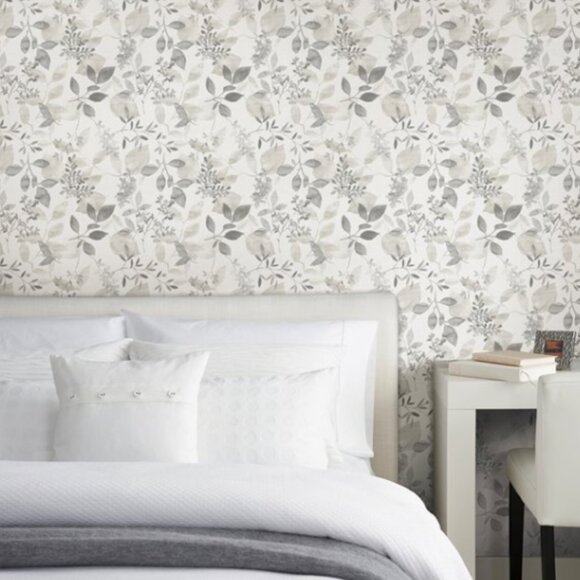 A-Street Prints Gossamer Grey Botanical Wallpaper - Picture 2 of 2